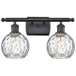 Athens Bathroom Vanity Light - Matte Black / Clear Water