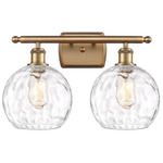 Athens Bathroom Vanity Light - Brushed Brass / Clear Water