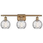 Athens Bathroom Vanity Light - Brushed Brass / Clear Water