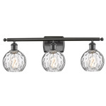 Athens Bathroom Vanity Light - Oil Rubbed Bronze / Clear Water