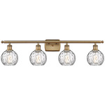 Athens Bathroom Vanity Light - Brushed Brass / Clear Water