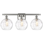Athens Bathroom Vanity Light - Brushed Satin Nickel / Clear Water
