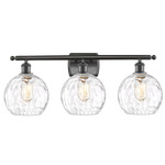 Athens Bathroom Vanity Light - Oil Rubbed Bronze / Clear Water