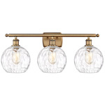 Athens Bathroom Vanity Light - Brushed Brass / Clear Water