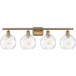 Athens Bathroom Vanity Light - Brushed Brass / Clear Water