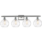 Athens Bathroom Vanity Light - Brushed Satin Nickel / Clear Water