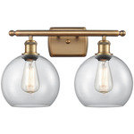 Athens Bathroom Vanity Light - Brushed Brass / Clear