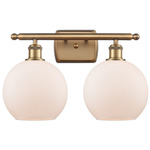 Athens Bathroom Vanity Light - Brushed Brass / Matte White
