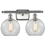 Athens Bathroom Vanity Light - Brushed Satin Nickel / Clear