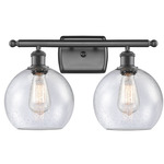 Athens Bathroom Vanity Light - Oil Rubbed Bronze / Clear Seedy