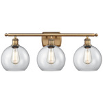 Athens Bathroom Vanity Light - Brushed Brass / Clear