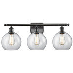 Athens Bathroom Vanity Light - Matte Black / Clear