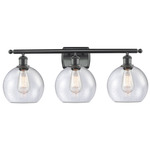 Athens Bathroom Vanity Light - Matte Black / Clear Seedy