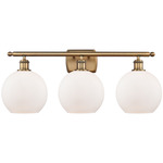 Athens Bathroom Vanity Light - Brushed Brass / Matte White