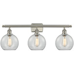 Athens Bathroom Vanity Light - Brushed Satin Nickel / Clear