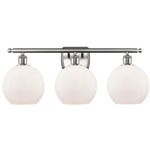 Athens Bathroom Vanity Light - Brushed Satin Nickel / Matte White