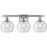 Athens Bathroom Vanity Light - Brushed Satin Nickel / Clear Seedy