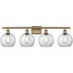 Athens Bathroom Vanity Light - Brushed Brass / Clear