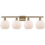 Athens Bathroom Vanity Light - Brushed Brass / Matte White