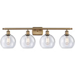 Athens Bathroom Vanity Light - Brushed Brass / Clear Seedy