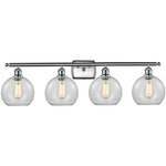 Athens Bathroom Vanity Light - Brushed Satin Nickel / Clear