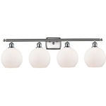 Athens Bathroom Vanity Light - Brushed Satin Nickel / Matte White