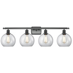 Athens Bathroom Vanity Light - Matte Black / Clear