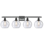 Athens Bathroom Vanity Light - Matte Black / Clear Seedy