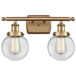 Ballston Urban Beacon Bathroom Vanity Light - Brushed Brass / Clear