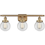 Ballston Urban Beacon Bathroom Vanity Light - Brushed Brass / Clear