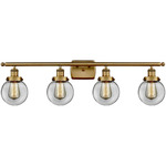 Ballston Urban Beacon Bathroom Vanity Light - Brushed Brass / Clear