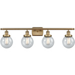 Ballston Urban Beacon Bathroom Vanity Light - Brushed Brass / Clear Seedy