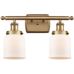 Ballston Urban Bell Bathroom Vanity Light - Brushed Brass / Matte White