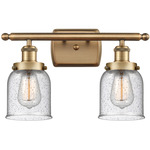 Ballston Urban Bell Bathroom Vanity Light - Brushed Brass / Clear Seedy