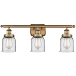 Ballston Urban Bell Bathroom Vanity Light - Brushed Brass / Clear