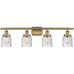 Ballston Urban Bell Bathroom Vanity Light - Brushed Brass / Clear Seedy