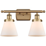 Ballston Urban Cone Bathroom Vanity Light - Brushed Brass / Matte White