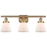 Ballston Urban Cone Bathroom Vanity Light - Brushed Brass / Matte White