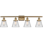 Ballston Urban Cone Bathroom Vanity Light - Brushed Brass / Clear