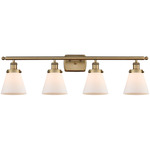 Ballston Urban Cone Bathroom Vanity Light - Brushed Brass / Matte White