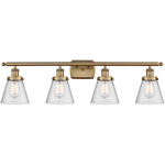 Ballston Urban Cone Bathroom Vanity Light - Brushed Brass / Clear Seedy