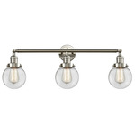 Beacon Bathroom Vanity Light - Brushed Satin Nickel / Clear