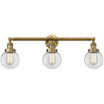 Beacon Bathroom Vanity Light - Brushed Brass / Clear