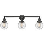 Beacon Bathroom Vanity Light - Matte Black / Clear Seedy