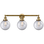 Beacon Bathroom Vanity Light - Brushed Brass / Clear