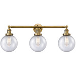 Beacon Bathroom Vanity Light - Brushed Brass / Clear Seedy