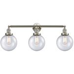 Beacon Bathroom Vanity Light - Brushed Satin Nickel / Clear Seedy