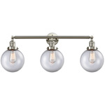 Beacon Bathroom Vanity Light - Brushed Satin Nickel / Clear