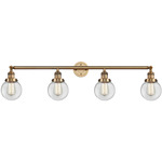 Beacon Bathroom Vanity Light - Brushed Brass / Clear