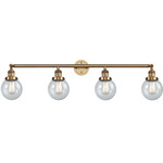 Beacon Bathroom Vanity Light - Brushed Brass / Clear Seedy